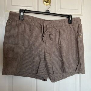 Brown linen shorts